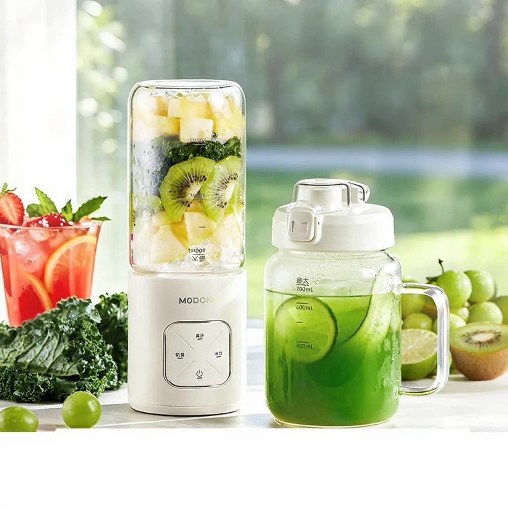 Przenośny bezprzewodowy blender-kubek z dwoma kubkami i kruszeniem lodu