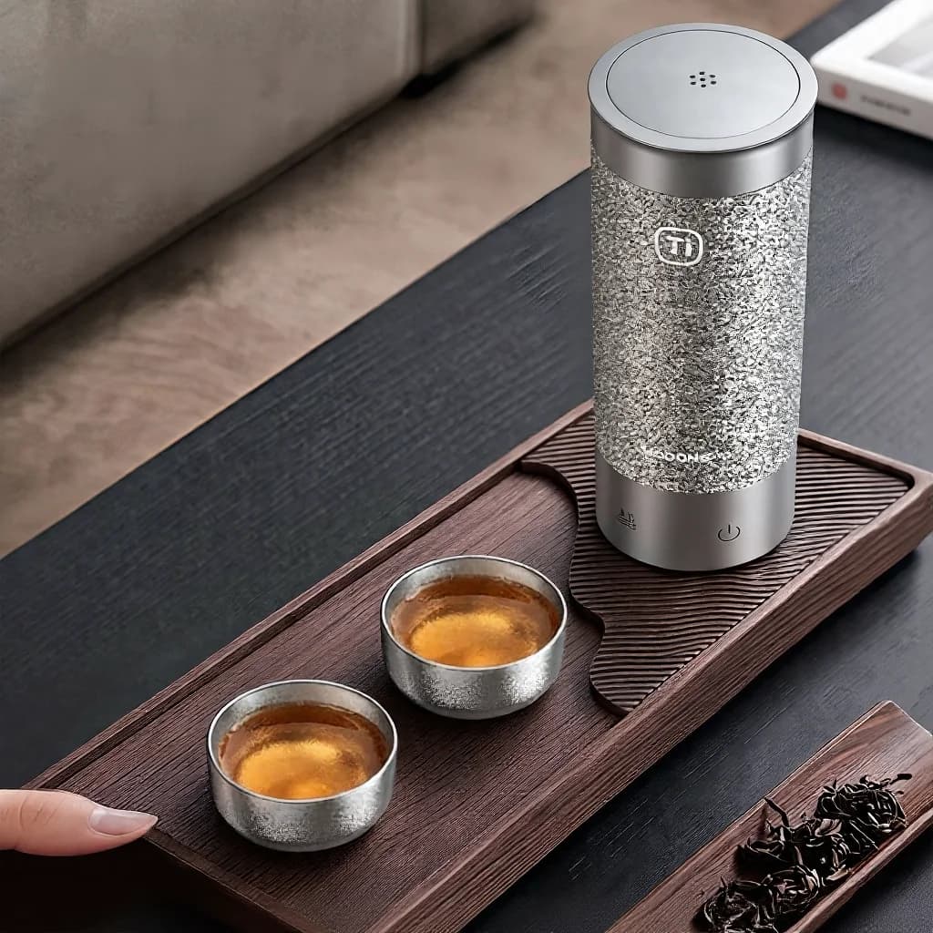 Zestaw filiżanek do herbaty kung fu z czystego tytanu, podwójna filiżanka 55ml