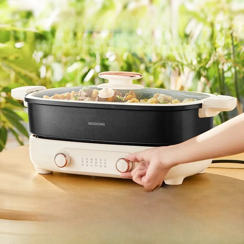 Dwudzielny elektryczny garnek do hot pot 7L z niezależną regulacją temperatury w dwóch strefach