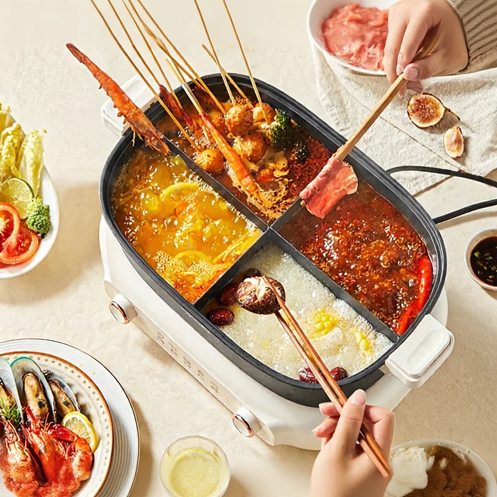 Dwudzielny elektryczny garnek do hot pot 7L z podwójną regulacją temperatury