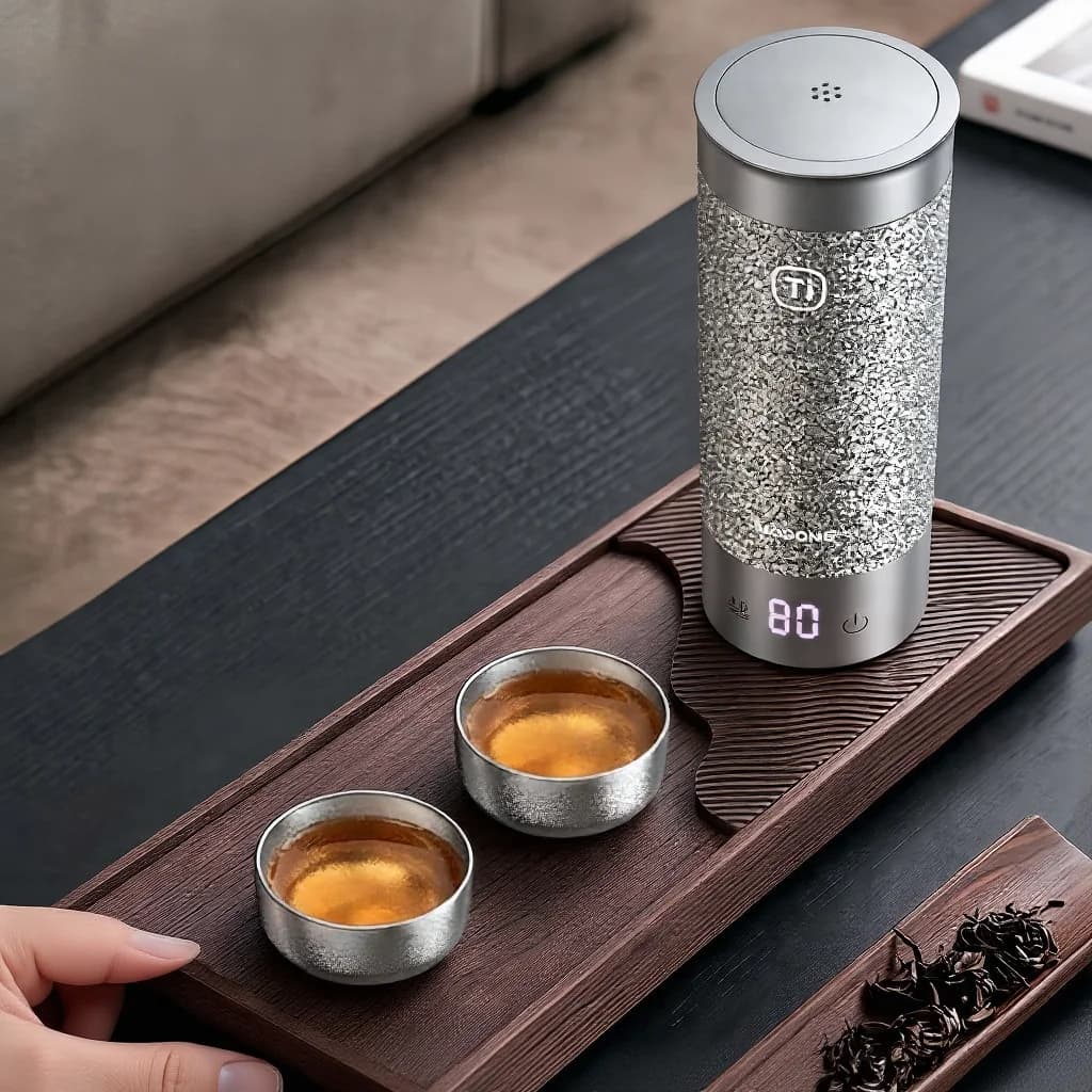 Zestaw czarek do gongfu z czystego tytanu 55 ml, ręcznie wykonany, gładkie wykończenie