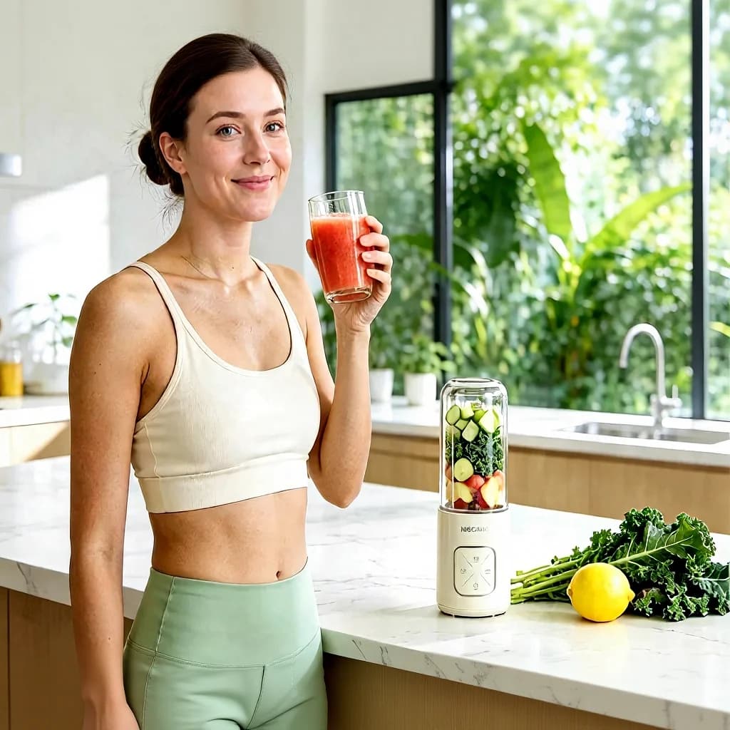 Bezprzewodowy przenośny blender w kubku z kruszeniem lodu i dwoma kubkami
