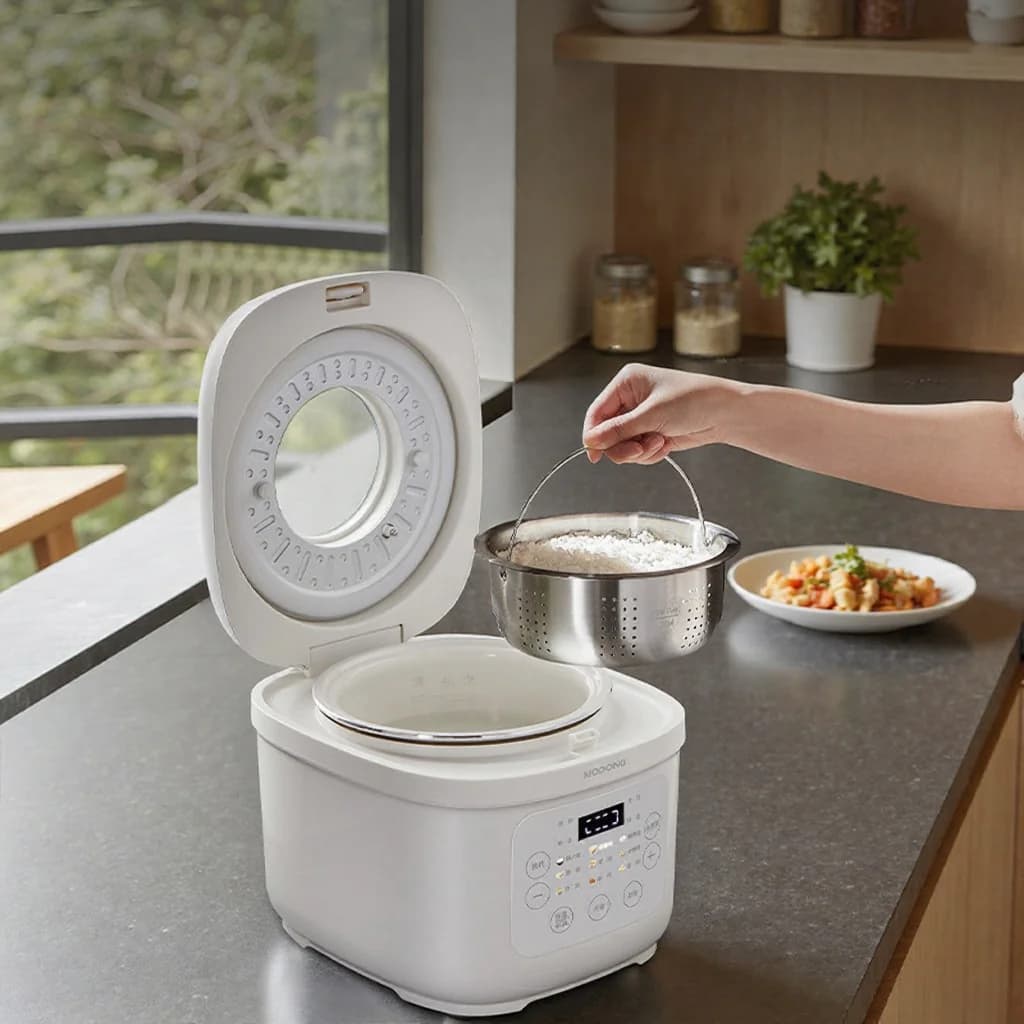 Elektryczny ryżowar 3L z ceramicznym garnkiem wewnętrznym, 600W