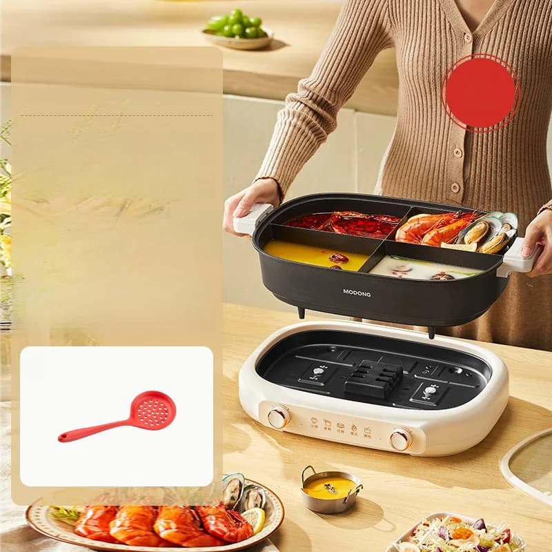 Dwudzielny elektryczny garnek do hot pot 7L z podwójną regulacją temperatury