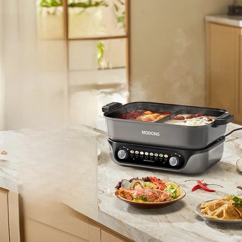 Podzielony elektryczny garnek do hot pot z powłoką nieprzywierającą, pojemność 8L