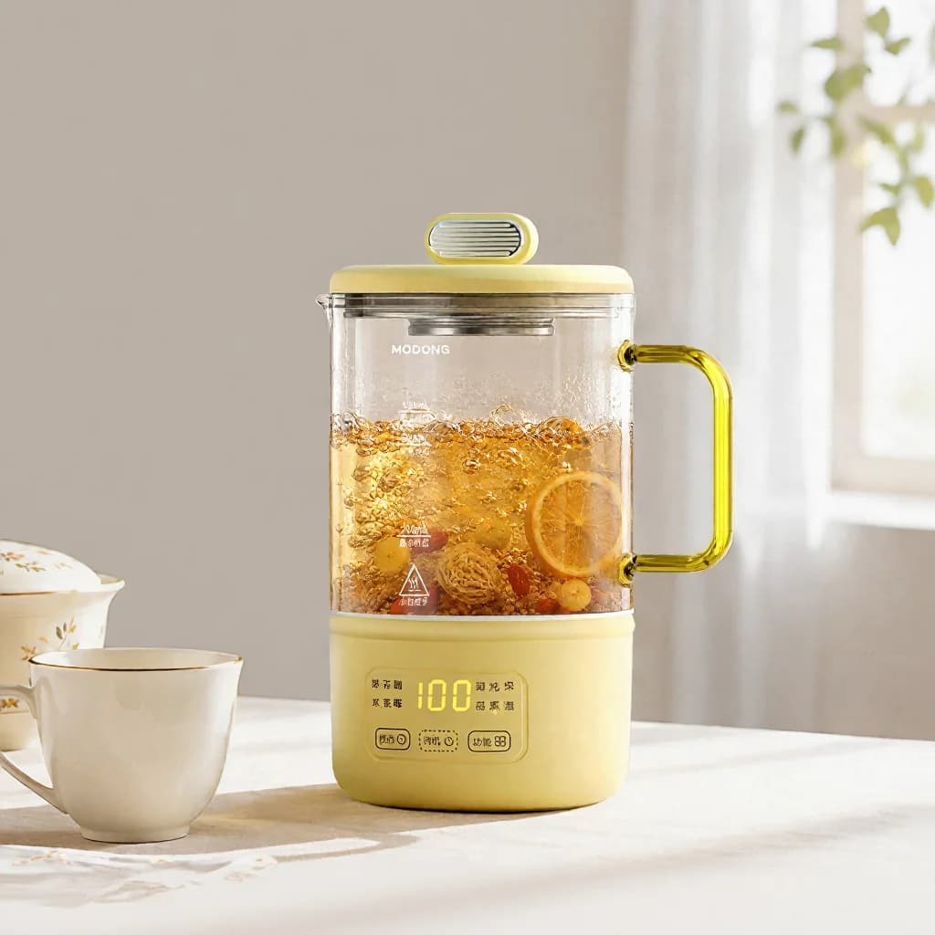 Szklany elektryczny garnek zdrowotny 600 ml 500 W z podtrzymaniem ciepła i timerem