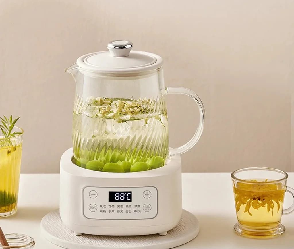 Szklany elektryczny parownik 1-1.5L z dotykowym sterowaniem do herbaty