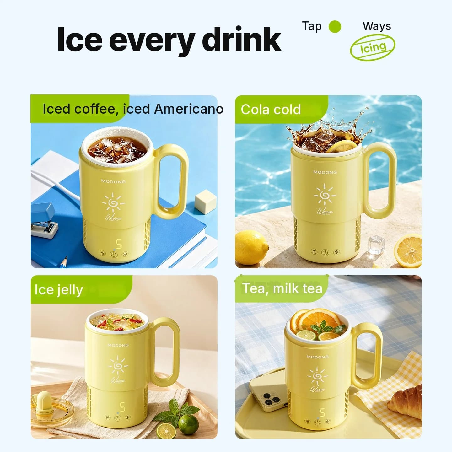 Mini kubek chłodząco-grzewczy 450mL 36W sterowanie dotykowe