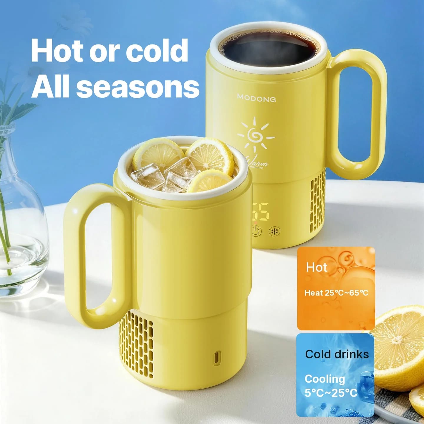 Mini kubek chłodząco-grzewczy 450mL 36W sterowanie dotykowe