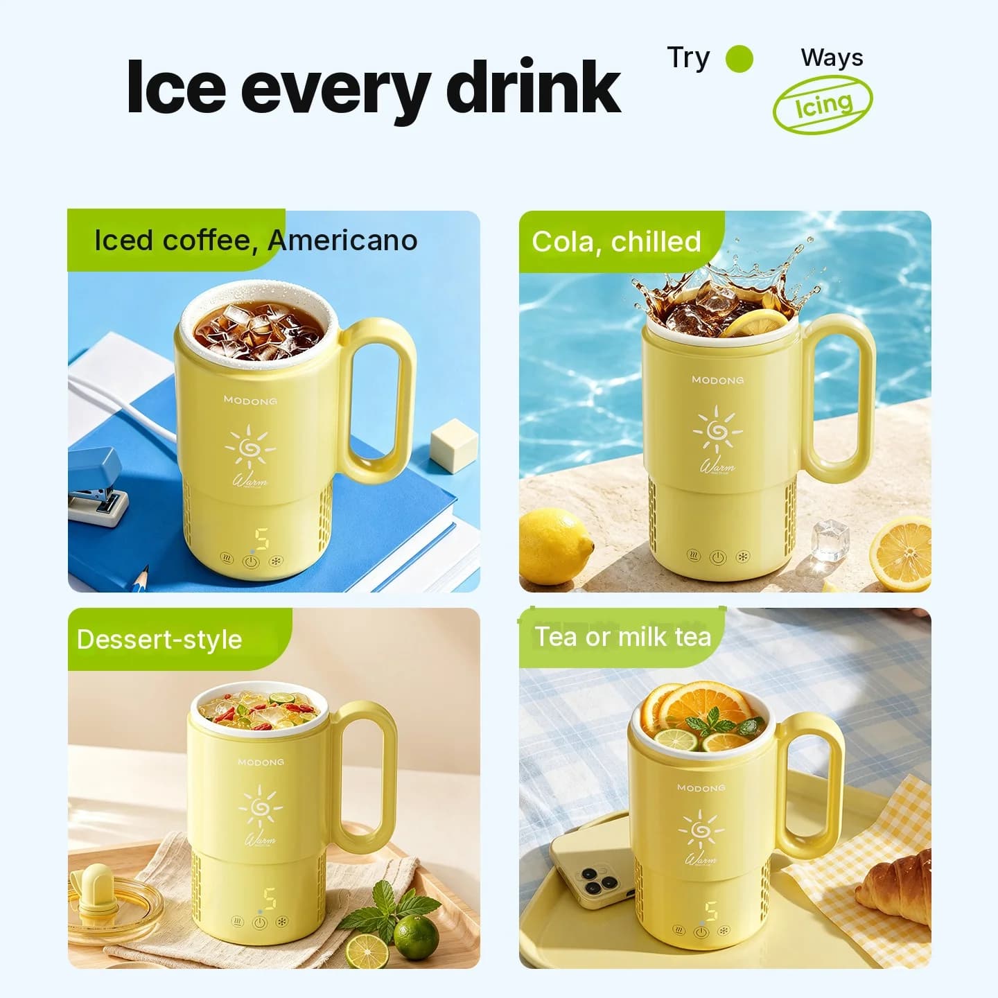 Mini kubek chłodząco-grzewczy 450mL 36W sterowanie dotykowe