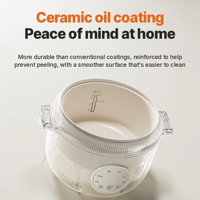 Mini elektryczny ryżowar 1.6L z ceramicznym wkładem