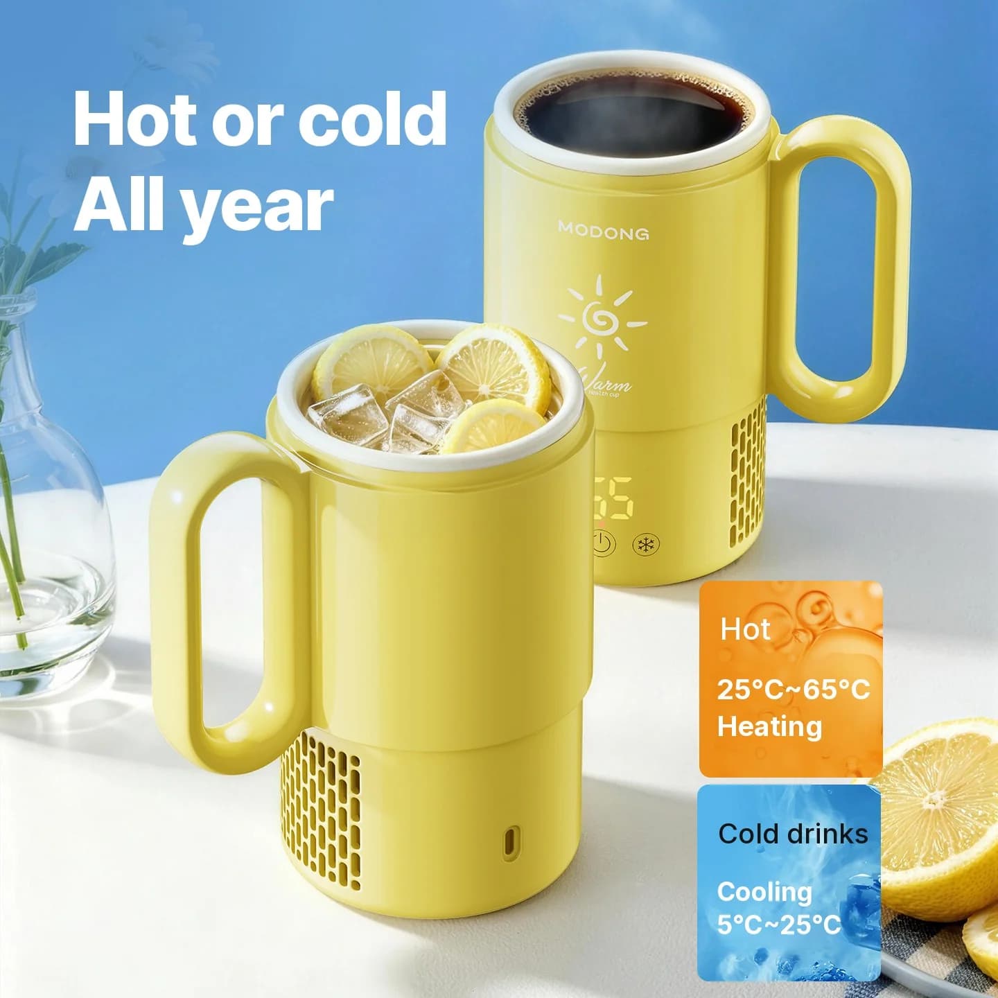 Mini kubek chłodząco-grzewczy 450mL 36W sterowanie dotykowe