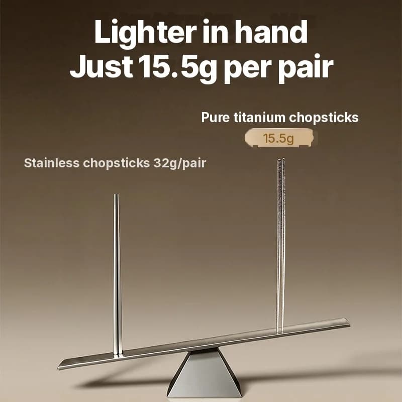 Zestaw pałeczek z czystego tytanu, 5 par, 23 cm, lustrzane polerowanie