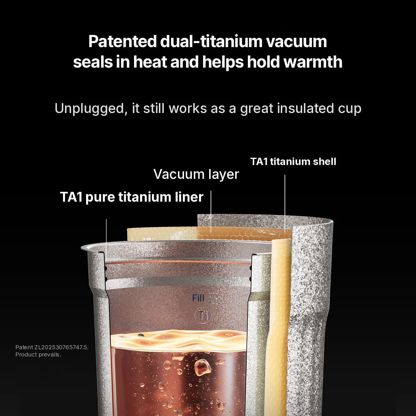 Przenośny tytanowy elektryczny kubek grzewczy 400 ml z wyświetlaczem temperatury