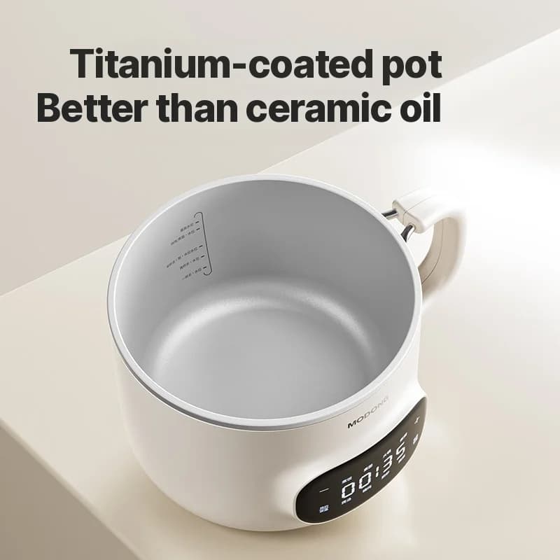 Mini elektryczny garnek do gotowania 2L z ceramiczną powłoką nieprzywierającą i parownicą