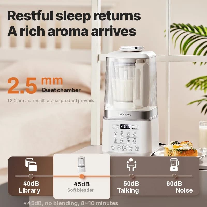 Podgrzewający blender z cichą pracą i funkcją podtrzymywania ciepła