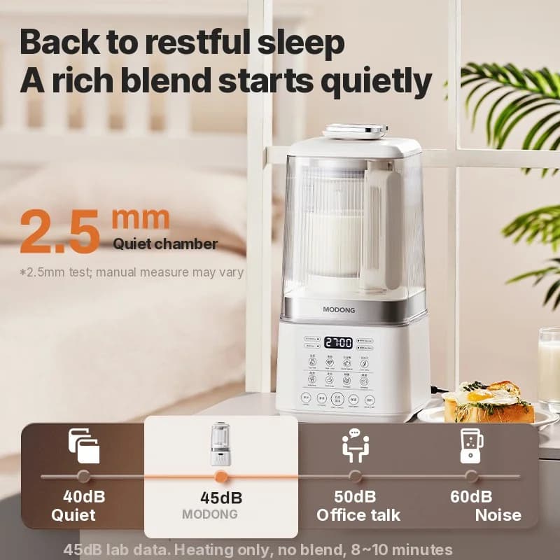 Blender grzewczy z cichą pracą i funkcją utrzymania ciepła