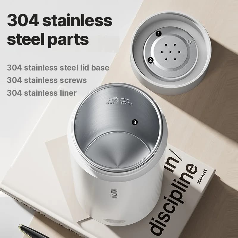 Przenośny elektryczny kubek grzewczy z wkładem 304, 300 ml