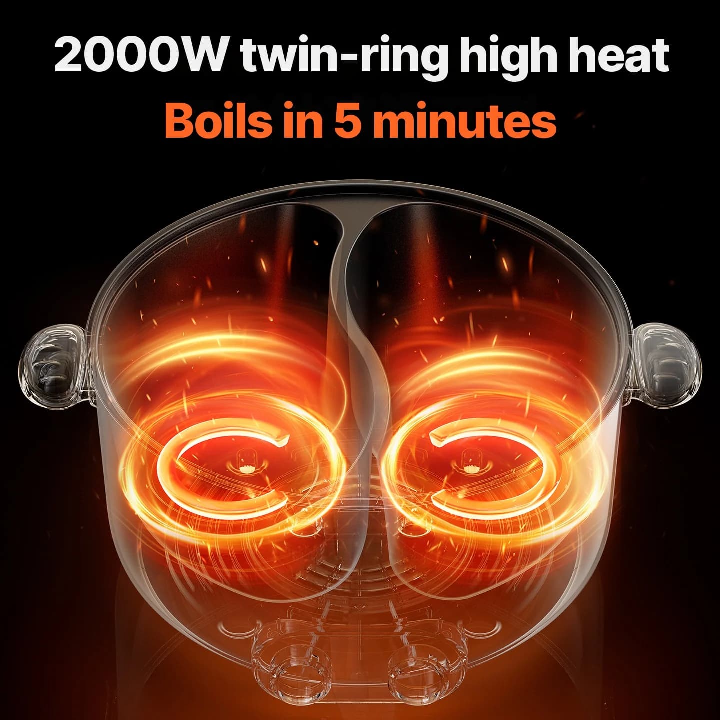 Elektryczny garnek do hot pot 6L z dwiema strefami i niezależną kontrolą temperatury