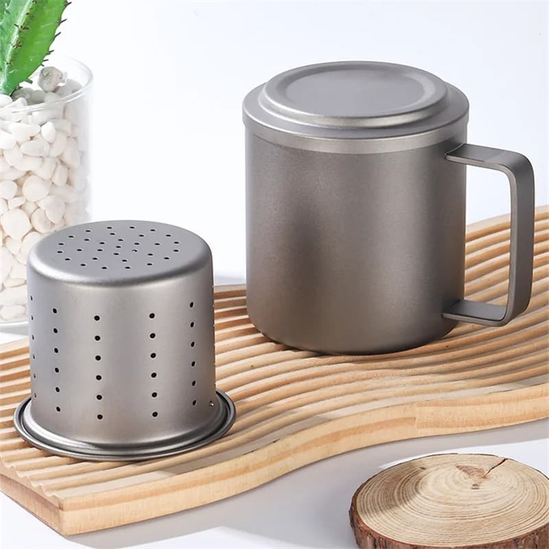 450ml Kubek z zaparzaczem do herbaty z czystego tytanu