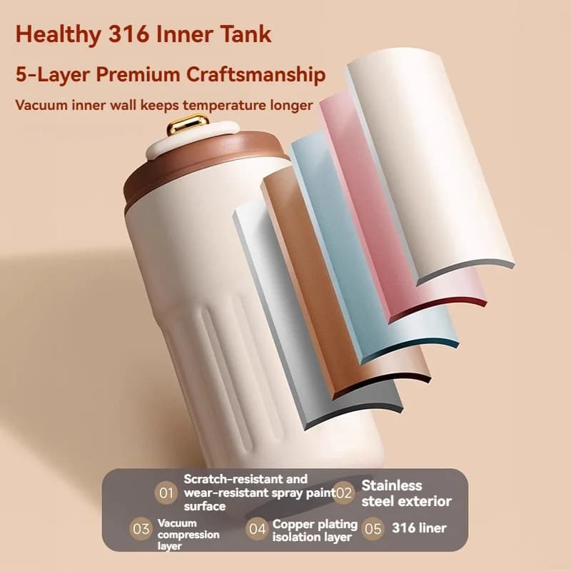 Butelka termiczna 450 ml z wyświetlaczem temperatury