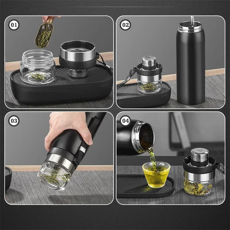 Termos z zaparzaczem do herbaty 750 ml/1100 ml