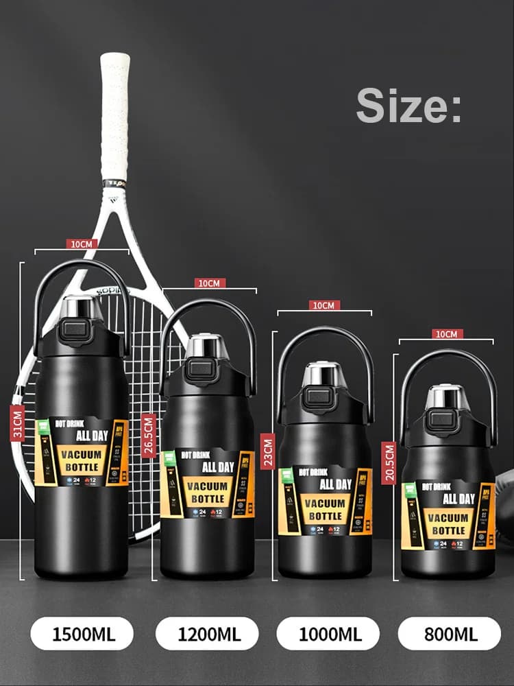 Outdoorowy kubek termiczny ze słomką 0.8-1.5L